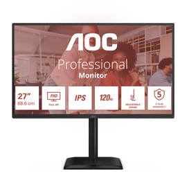 AOC IPS monitor 27" 27E4U 1920x1080, 16:9, 300cd/m2, 4ms, VGA/HDMI/USB, hangszóró, 120 Hz, áll.mag., pivot