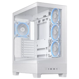 ASUS Ház A31 Plus, Tápegység nélkül, Fehér, Üvegfalú