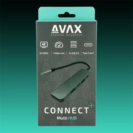 AVAX USB HUB USB-C 5in1 2xUSB3.0, USB-C, HDMI, 100W