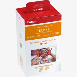 CANON Fotópapír + Tinta, RP108, 108db 100x148mm, SELPHY CP