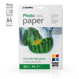 COLORWAY Fotópapír, kétoldalas, magasfényű 220 g/m2, A4, 20 sht (PGD220020A4)