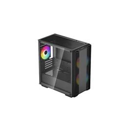 DEEPCOOL Ház Micro ATX CC360 ARGB Tápegység nélkül, Fekete Üvegfalú