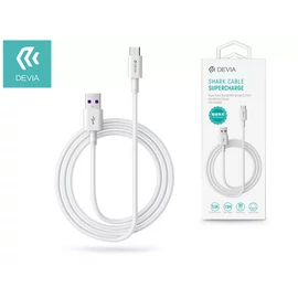 Devia Smart Series Shark USB - USB-C (Type-C) töltő- és adatkábel , 5A,  fehér, 1,5m
