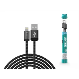 DEVIA ST101708 Gracious Tube USB/Lightning adat-és töltőkábel, fekete, 1m