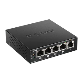 D-LINK Switch 5x1000Mbps (4xPOE+) Fémházas Asztali, DGS-1005P/E