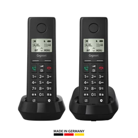 GIGASET DECT telefon, PURE 200 Duo, fekete
