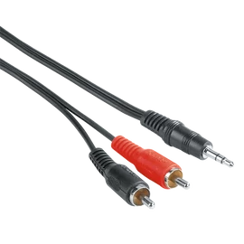 HAMA 205107, ECO 3,5MM JACK-2RCA ÖSSZEKÖTŐKÁBEL 25DB/CSG 5,0M, FEKETE