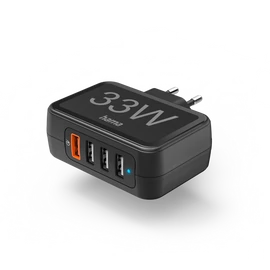 HAMA 201629, HÁLÓZATI TÖLTŐ, 1xQC3.0, 3xUSB, PD/QC, 4 PORT, 33W