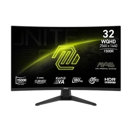 MSI Monitor GAMING MAG 321CQF E18 31,5" Ívelt Rapid VA WQHD 2560x1440, 16:9 180Hz 0,5ms 3500:1, 2x HDMI, DP, USB-C