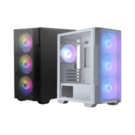 MSI Ház Midi ATX FORGE M100R, 4xARGB ventilátor, Tápegység nélkül, üvegfalú, fekete