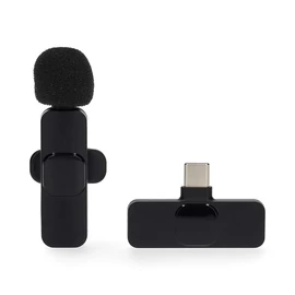 Nedis MICW110BK vezeték nélküli mikrofon, használható Notebook / Okostelefon / Tablet,  USB Type-C™