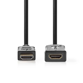 Nedis ultra HD HDMI hosszabbító (toldó) kábel CVGL34096BK30, HDMI dugó - aljzat, 4K@60Hz, ARC, 10,2 Gbps, 3 m