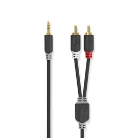Nedis CABW22200AT100 sztereo audió kábel 3,5mm sztereo jack - 2x RCA,  Aranyozott,  10 m