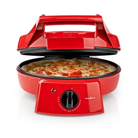 Nedis FCPM100FRD pizza- és grillsütő, 30 cm, Állítható hőmérséklet-szabályozás, 1800 W