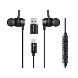 SANDBERG Fülhallgató, USB-C/A In-Earset with Line-Mic