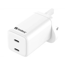 SANDBERG Hálózati töltő, AC Charger Dual USB-C PD 65W UK