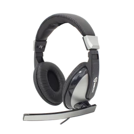 SBOX Fejhallgató, HEADSET + MICROPHONE, Black/Silver