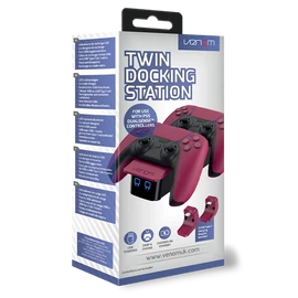 VENOM PS5 Kiegészítő Dupla Töltő állomás "Cosmic Red" Piros, VS5010