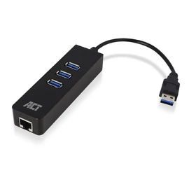 ACT AC6310 USB Hub 3.2 with 3 USB-A ports and ethernet hálókártya