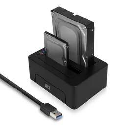ACT AC1504 2,5" and 3,5" SATA dual hard drive docking station, USB 3.2 Gen1 mobilrack / beépítő keret