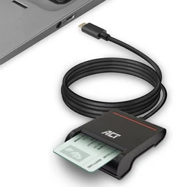 ACT AC6020 External USB-C Smartcard eID Card Reader Black kártyaolvasó