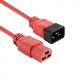 ACT Powercord C20 male - C21 famale 2m Red kábel