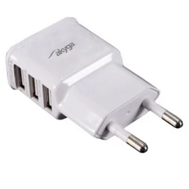 Akyga AK-CH-05 USB Adapter 100-240V/5V/3.1A 3USB White töltő