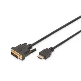 Assmann HDMI adapter cable type A-DVI-D (Single Link) (18+1) M/M 2m Black kábel