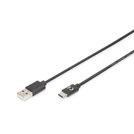 Assmann USB Type-C connection cable, type C to A 1,8m Black kábel