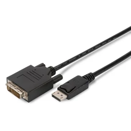 Assmann DisplayPort adapter cable, DP - DVI-D (Dual Link) (24+1) 5m Black kábel