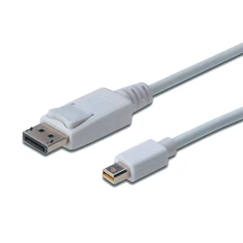 Assmann DisplayPort connection cable, mini  DP - DP 2m White kábel
