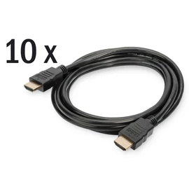 Assmann HDMI High Speed connection cable, type A 2m Black (10-pack) kábel