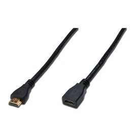 Assmann HDMI High Speed extension cable, type A 5m Black kábel