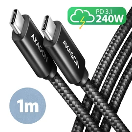 AXAGON BUCM2-CM10AB CHARGE USB-C <> USB-C Cable 1m Black kábel