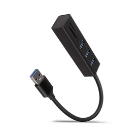 AXAGON HMA-CR3A USB3.2 multiport Hub 3-port + SD/microSD metal kártyaolvasó