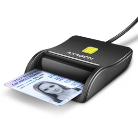AXAGON CRE-SM3N Smart Card Flatreader Black kártyaolvasó