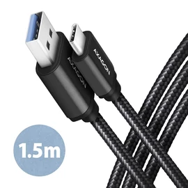 AXAGON SPEED USB-C > USB-A 3.2 Gen 1 Cable 1,5m Black kábel