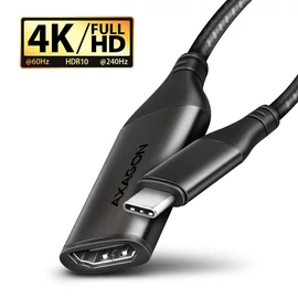 AXAGON RVC-HI2M USB-C -> HDMI 2.0 adapter 4K/60Hz Aluminum 0,25m cable Black kábel
