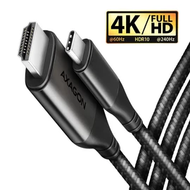 AXAGON RVC-HI2MC USB-C -> HDMI 2.0 adapter 4K/60Hz Aluminum 1,8m cable Black kábel