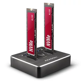 AXAGON ADSA-M2C SuperSpeed USB-C 10 Gbps Dual NVMe M.2 SSD Clone Master Dock mobilrack / beépítő keret
