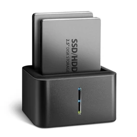 AXAGON ADSA-D25 SuperSpeed USB Dual 2,5" SSD/HDD Mini Dock Black mobilrack / beépítő keret