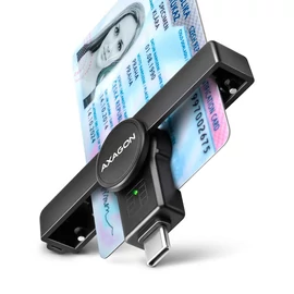 AXAGON CRE-SMPC PocketReader USB-C Smart Card Reader Black kártyaolvasó