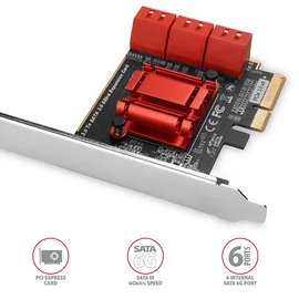 AXAGON PCES-SA6 PCIe controller 6x SATA 6G bővítőkártya