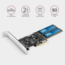 AXAGON PCES-SA4M2 PCIe Controller 2x SATA 6G + 2x SATA M.2 bővítőkártya