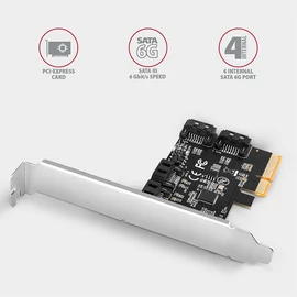 AXAGON PCES-SA4X4 PCIe Controller 4x SATA 6G bővítőkártya