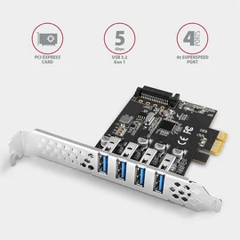 AXAGON PCEU-43RS PCIe Controller 4x SuperSpeed USB bővítőkártya