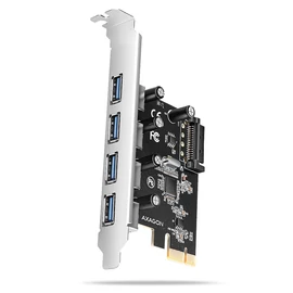AXAGON PCEU-430RS PCIe Controller 4x ext. USB-A 5Gbps port bővítőkártya