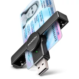 AXAGON CRE-SMPA PocketReader USB-A Smart Card Reader Black kártyaolvasó