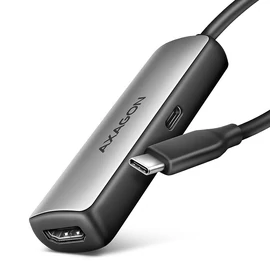 AXAGON RVC-HI8KPD USB-C -> HDMI 2.1 adapter 8K/60Hz Aluminum 16cm cable PD 100W Black speciális átalakító