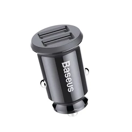 Baseus Grain Car Charger Mini Universal Smart Car Charger Black töltő